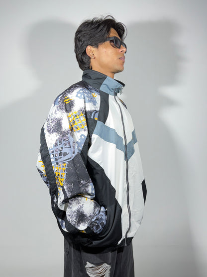 Abstract Print Windbreaker Men's Jacket