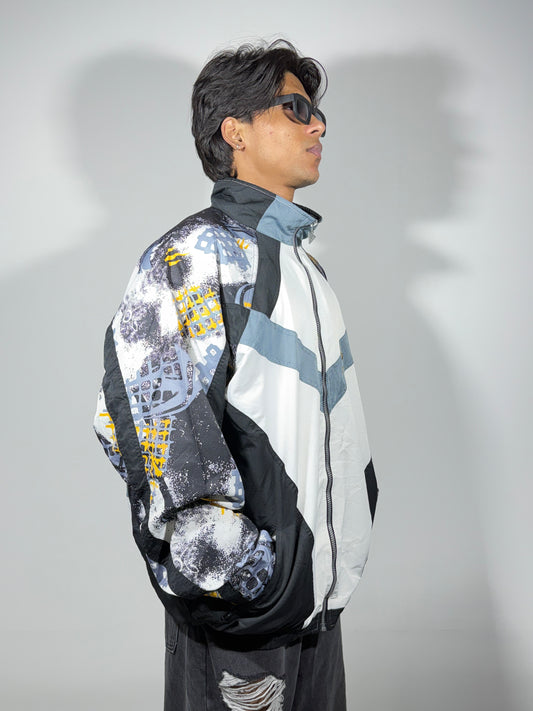 Abstract Print Windbreaker Men's Jacket