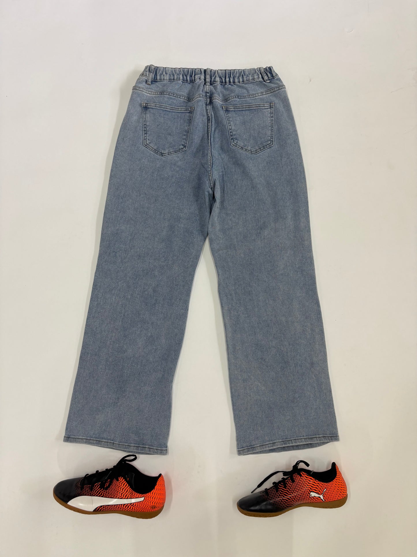 Men's Vintage Light Wash Wide-Leg Denim