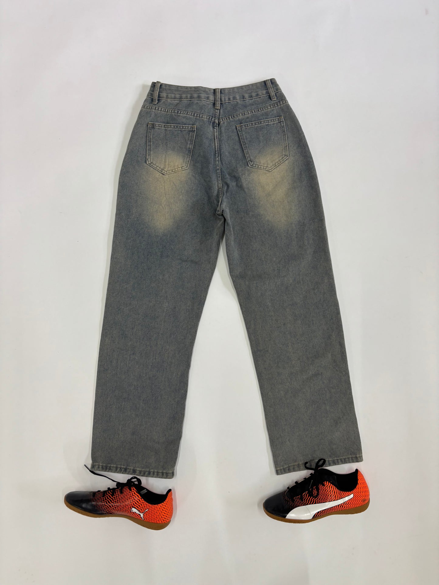 Men's Vintage Heavy Distressed Straight-Leg Denim
