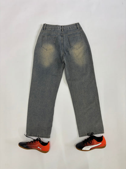 Men's Vintage Heavy Distressed Straight-Leg Denim