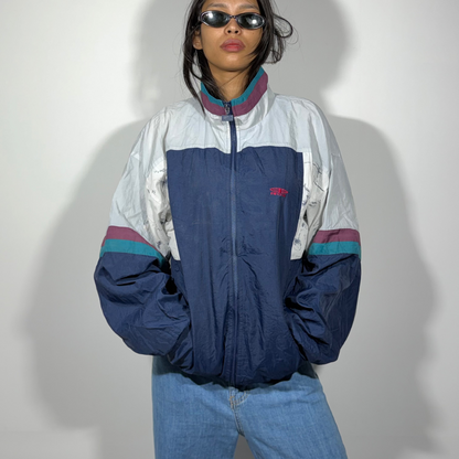 Women's Jacket Retro Navy Color block