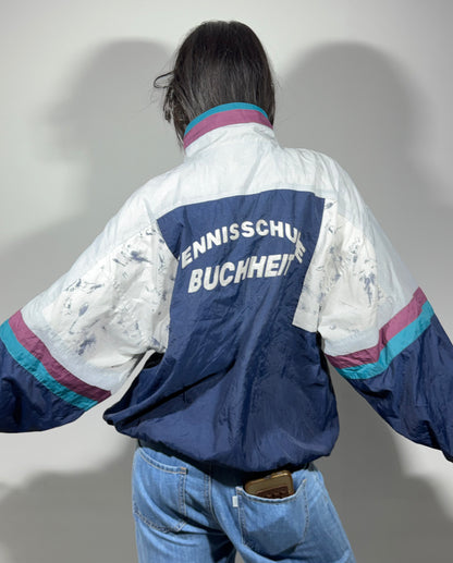 Women's Jacket Retro Navy Color block