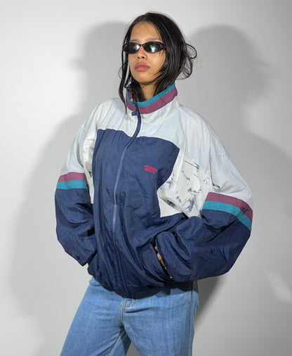 Women's Jacket Retro Navy Color block