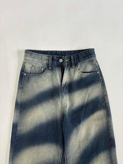 Midnight Wave Wash Wide-Leg Denim