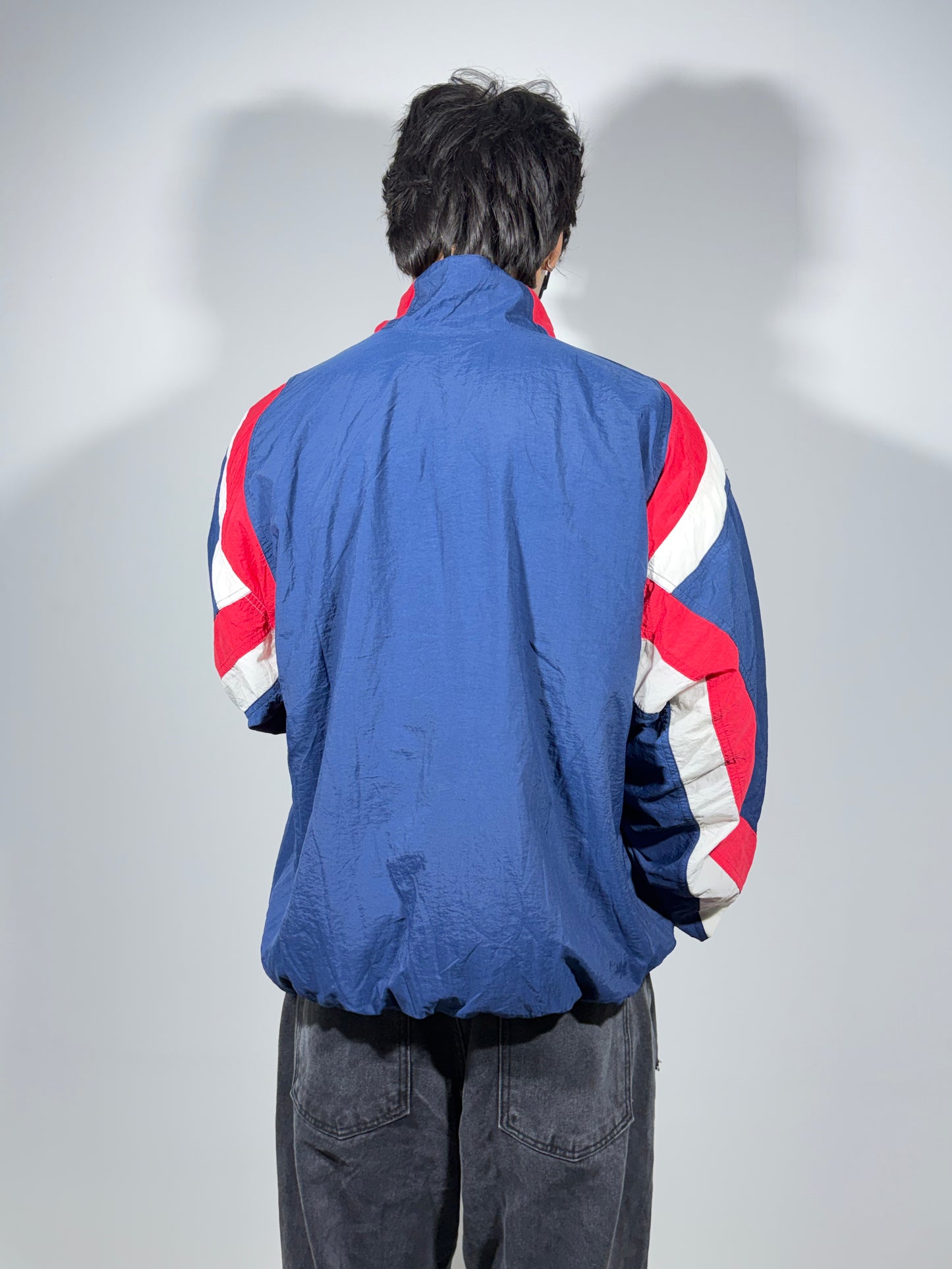 Men's Jacket Vintage Color Block Navy Blue