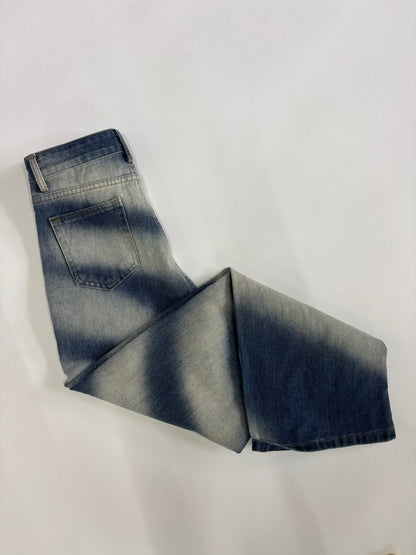 Midnight Wave Wash Wide-Leg Denim