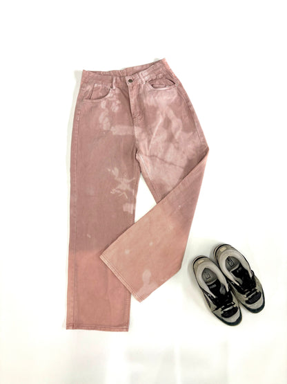 Men's Dusty Rose Washed Wide-Leg Denim