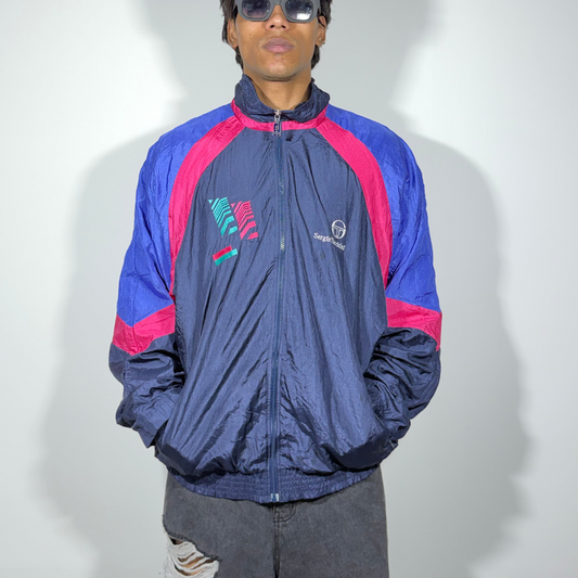 Retro blue and Pink Sports Men's Jacket