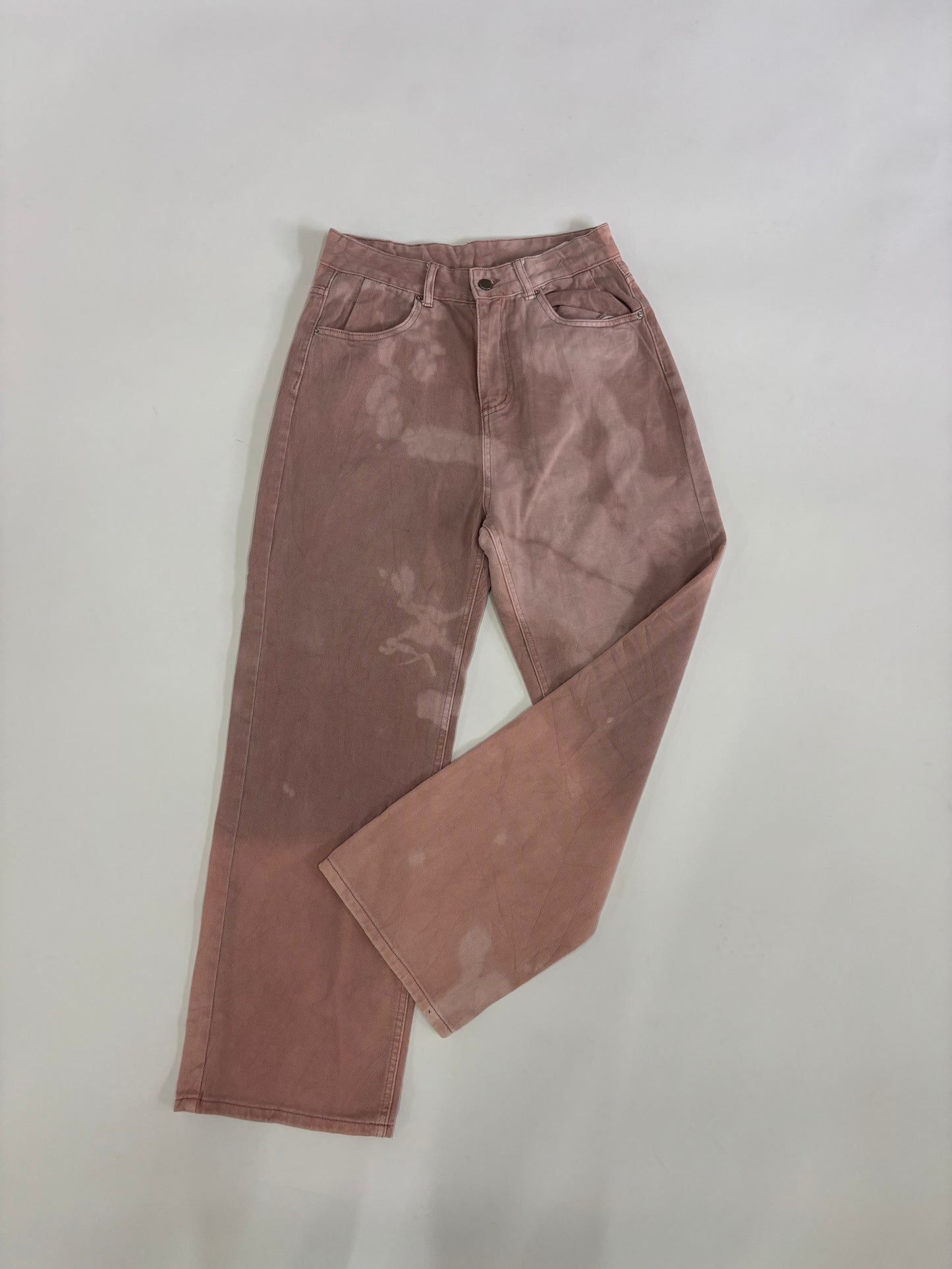 Men's Dusty Rose Washed Wide-Leg Denim
