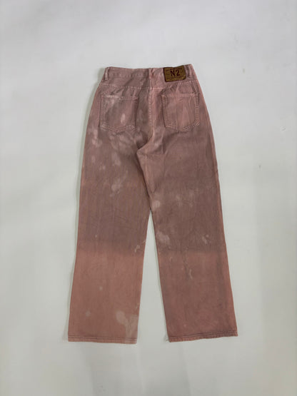 Men's Dusty Rose Washed Wide-Leg Denim