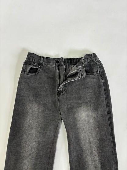 Men's Faded Charcoal Wide-Leg Denim