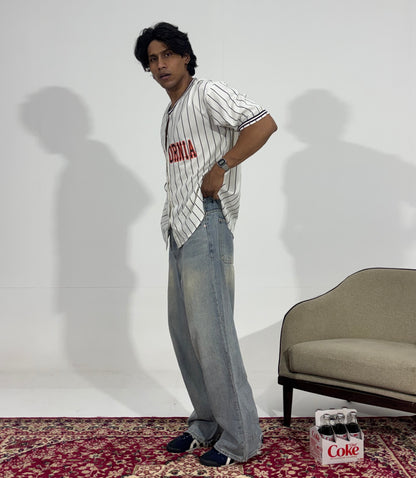 Men's Vintage Light Wash Baggy Denim