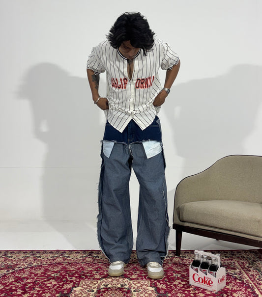 Men's Jeans Baggy Patchwork Panel