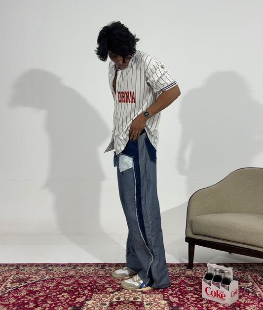 Men's Jeans Baggy Patchwork Panel