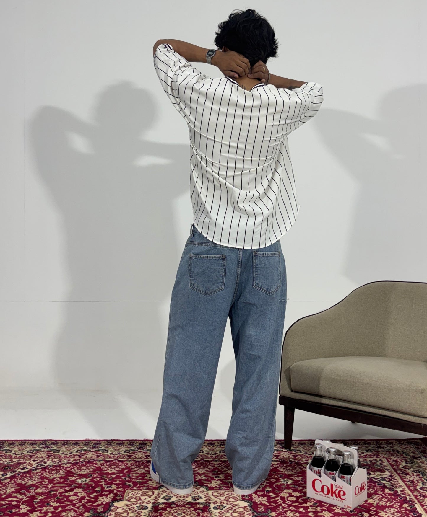 Men's Classic Light Wash Wide-Leg Jeans