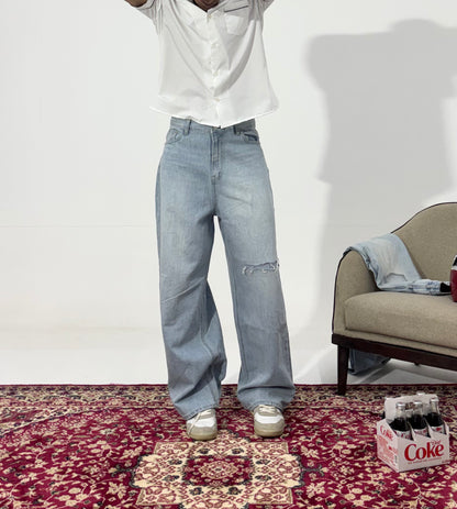 Men's Cloud Wash Baggy Denim