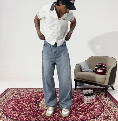 Men's Light Wash Balloon Fit Denim