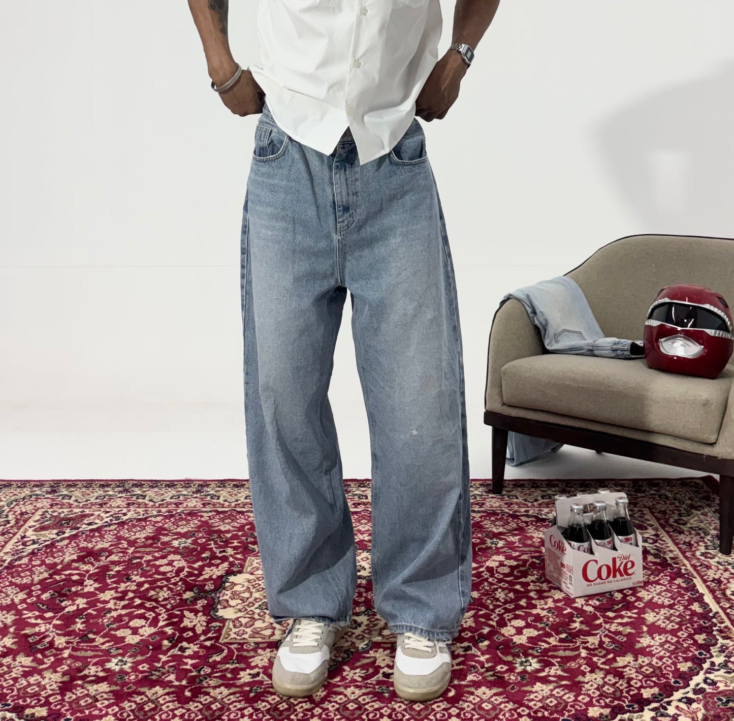 Men's Light Wash Balloon Fit Denim
