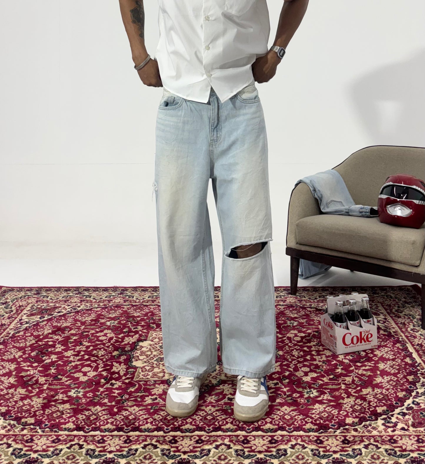Men's Riot Rip Wide-Leg Denim