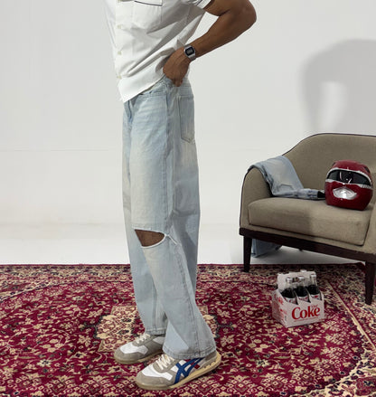 Men's Riot Rip Wide-Leg Denim