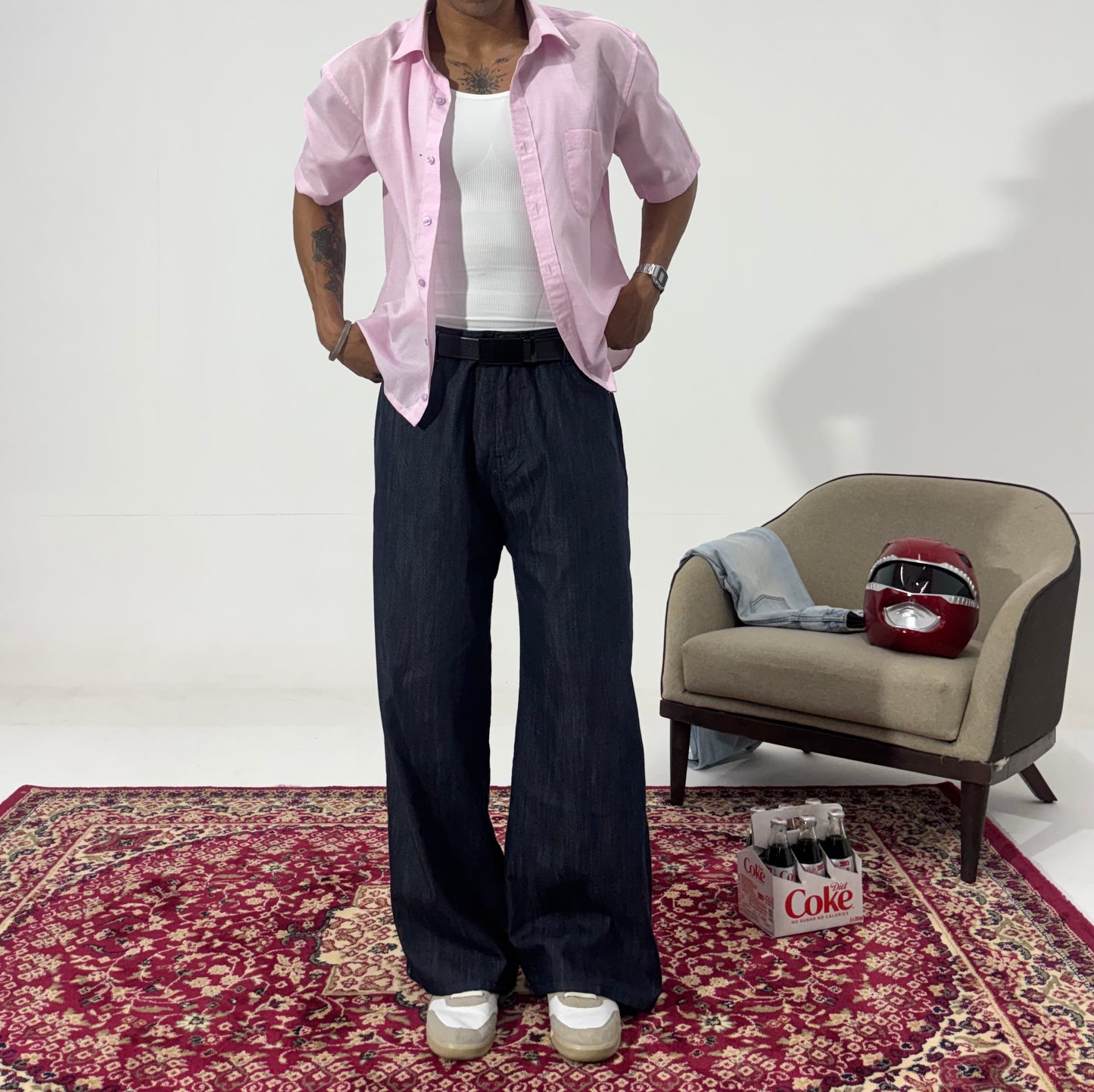 Men's Indigo Flow Wide-Leg Denim