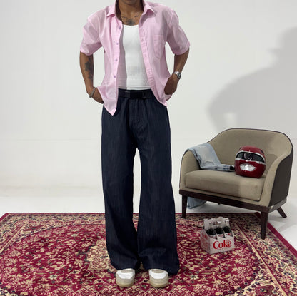 Men's Indigo Flow Wide-Leg Denim