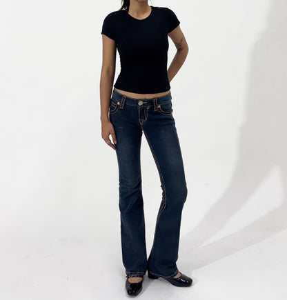 Dark Wash Flared Denim Jeans