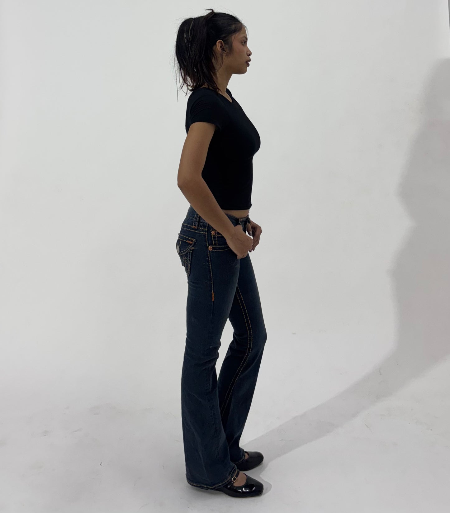 Dark Wash Flared Denim Jeans