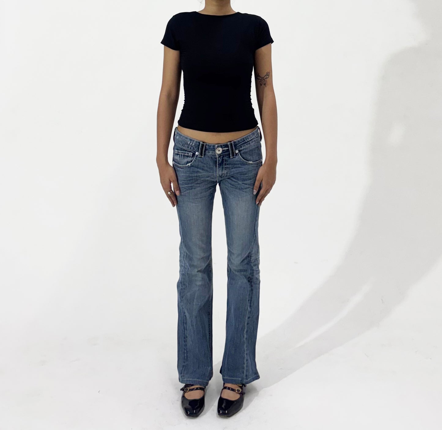 Light Wash Low Rise Flared Women's Jeans
