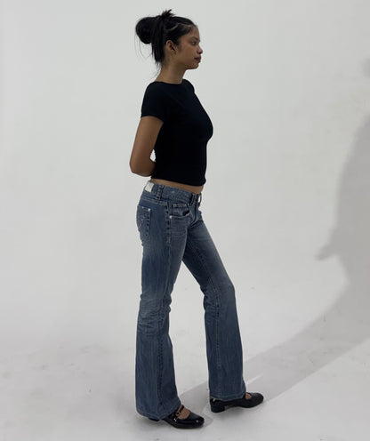 Light Wash Low Rise Flared Women's Jeans