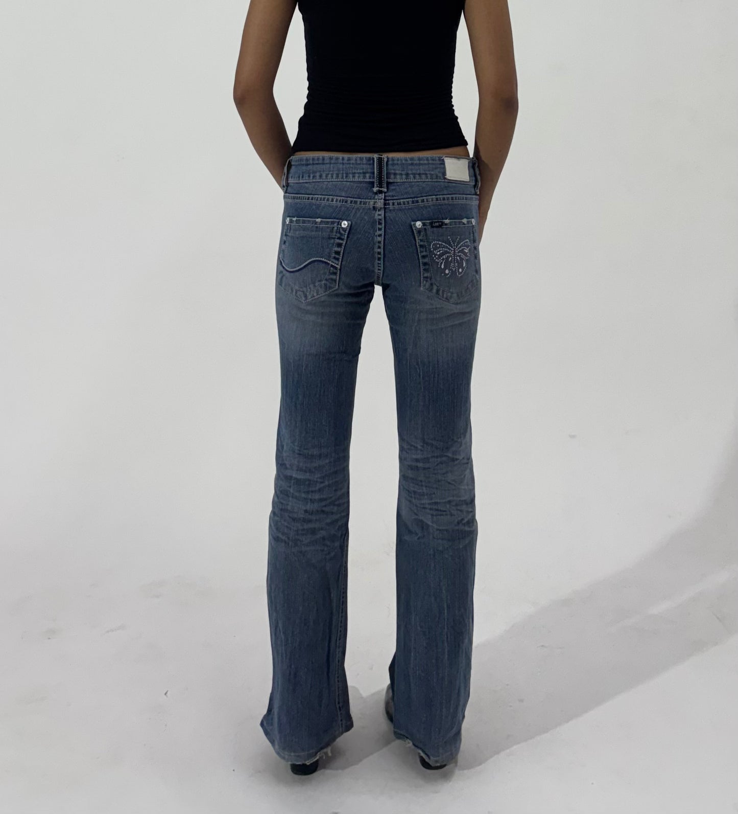 Light Wash Low Rise Flared Women's Jeans