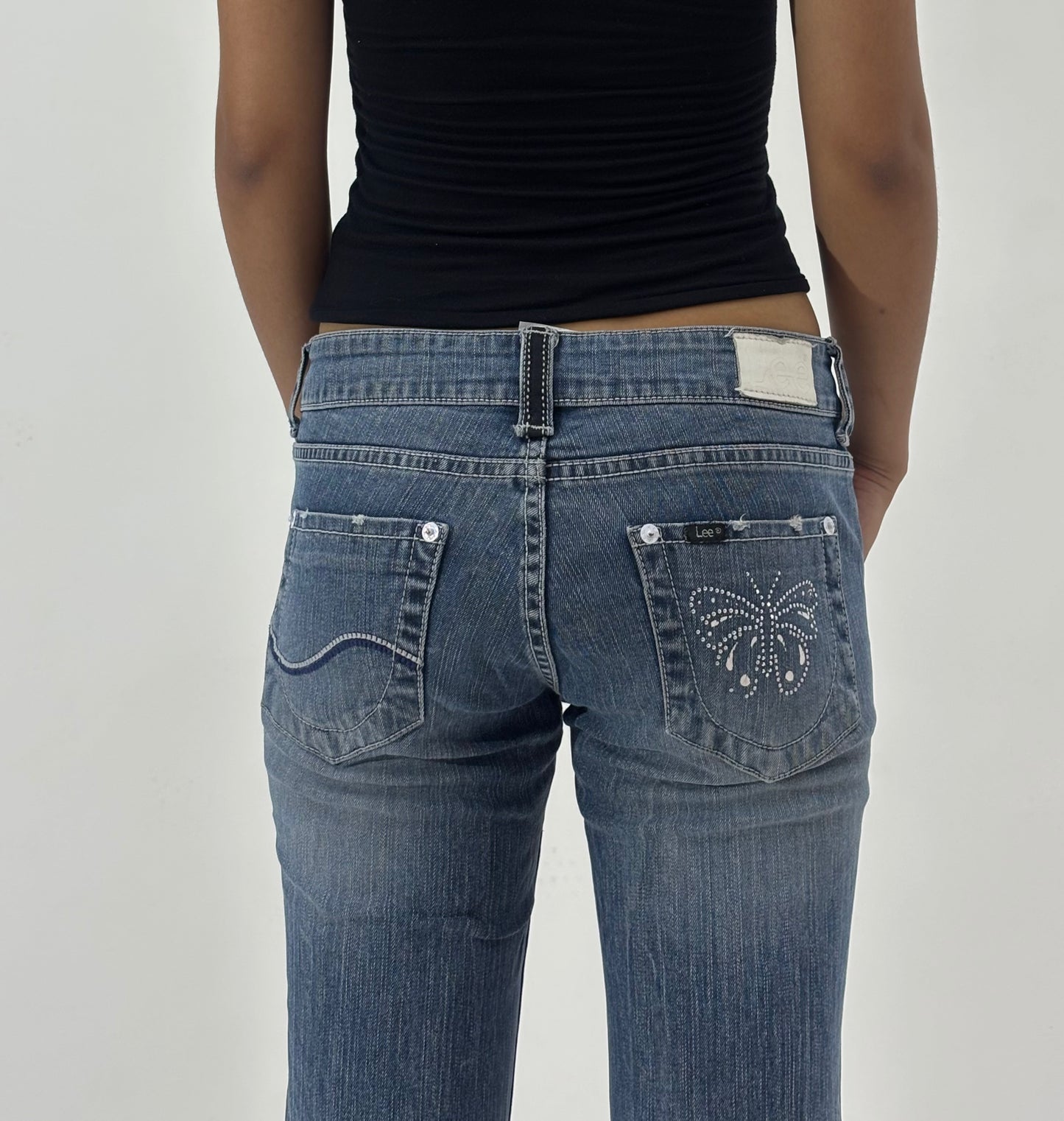Light Wash Low Rise Flared Women's Jeans