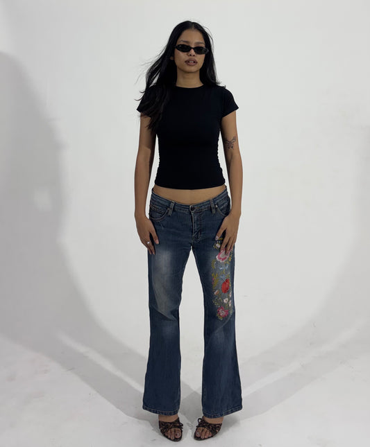 Floral Embroidered Bootcut Women's Jeans