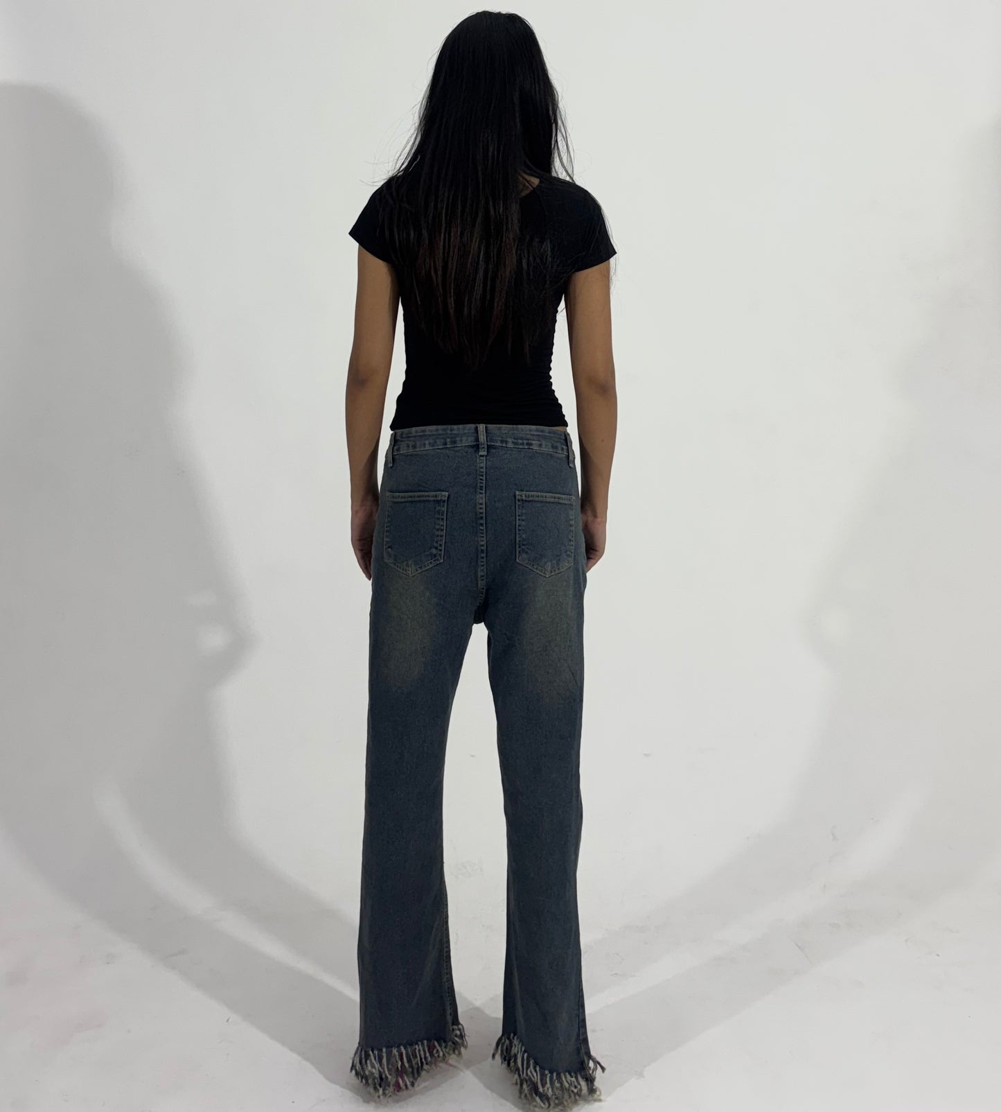 Frayed Hem Flare Women's Jeans
