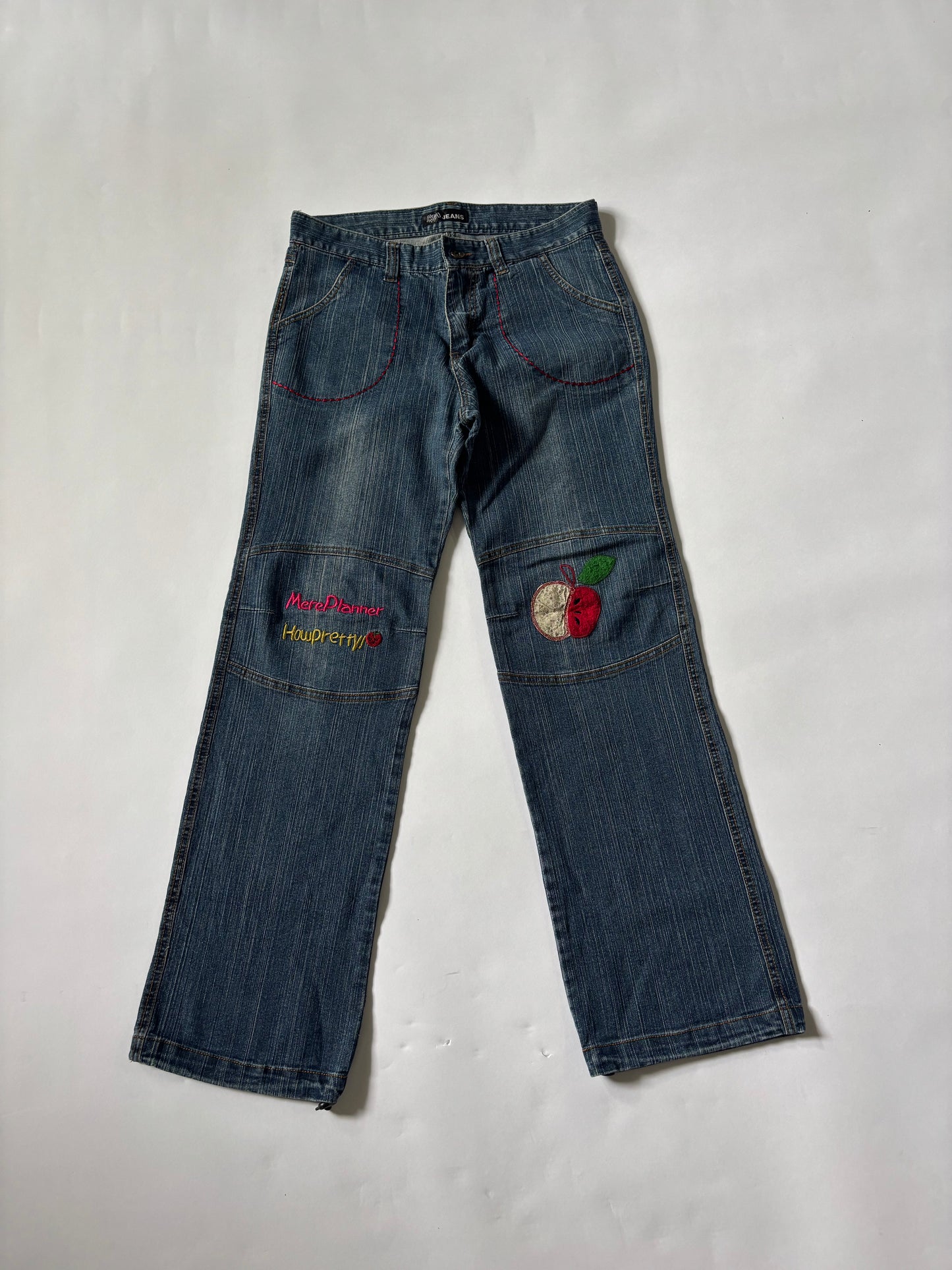 Embroidered Wash Jeans