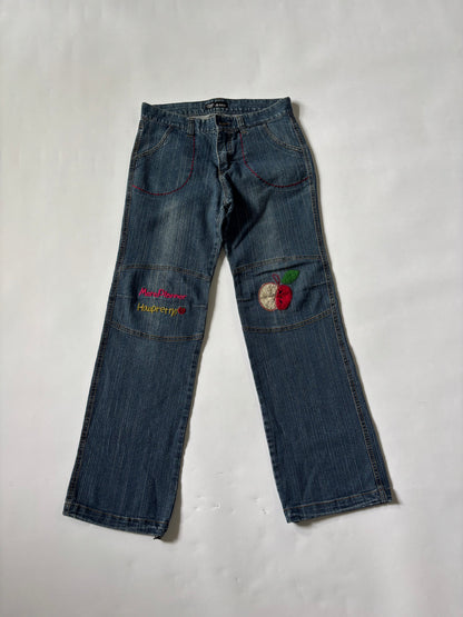 Embroidered Wash Jeans