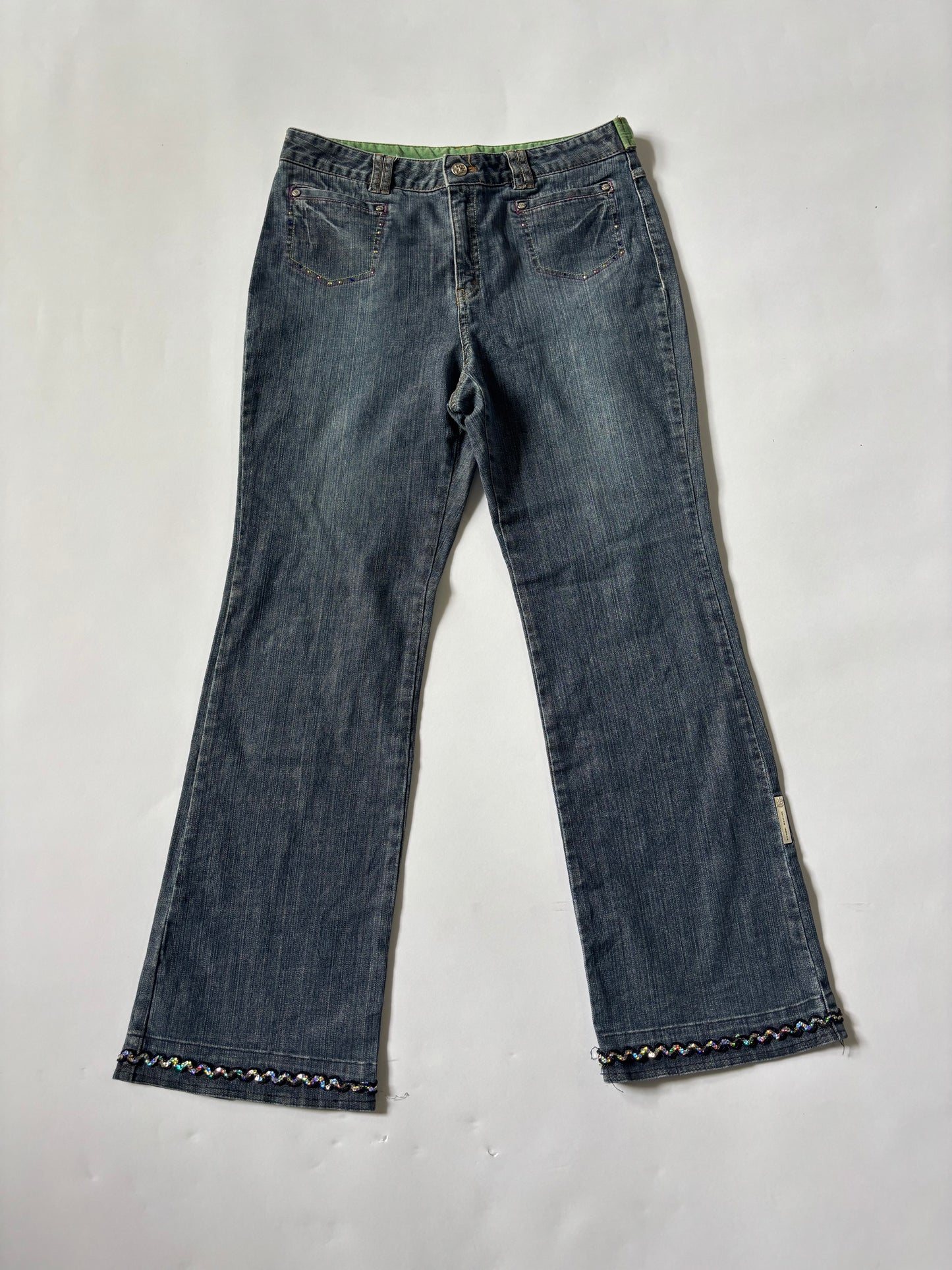Washed Shimmer Hem Jeans