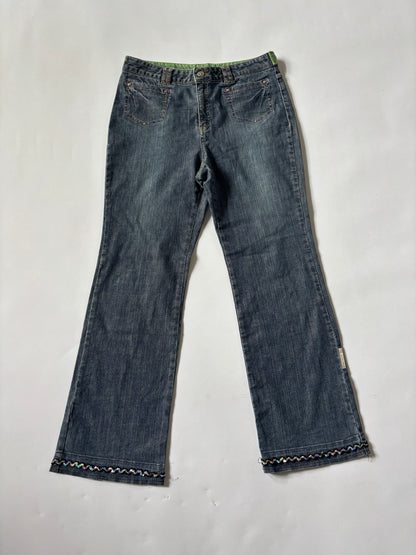 Washed Shimmer Hem Jeans