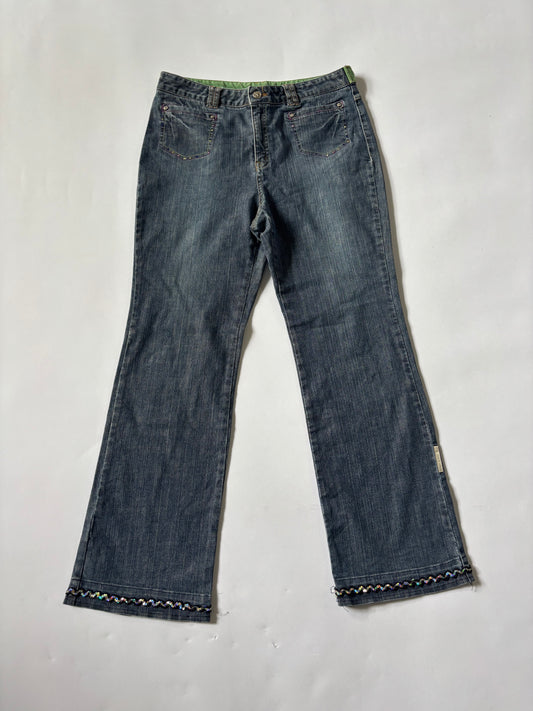 Washed Shimmer Hem Jeans