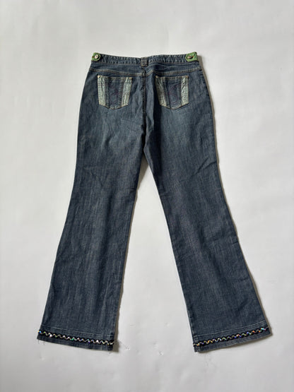 Washed Shimmer Hem Jeans