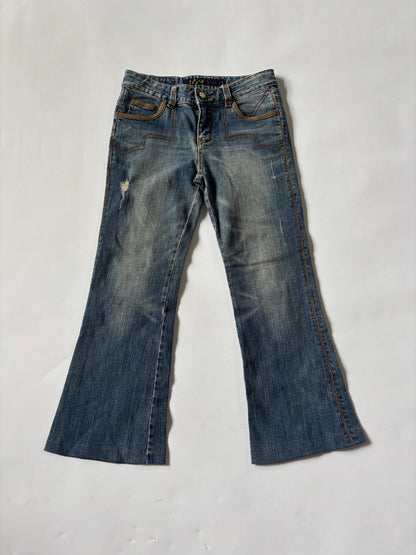 Rough wash detailed Jeans
