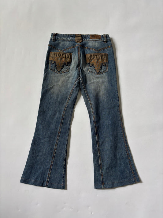 Rough wash detailed Jeans