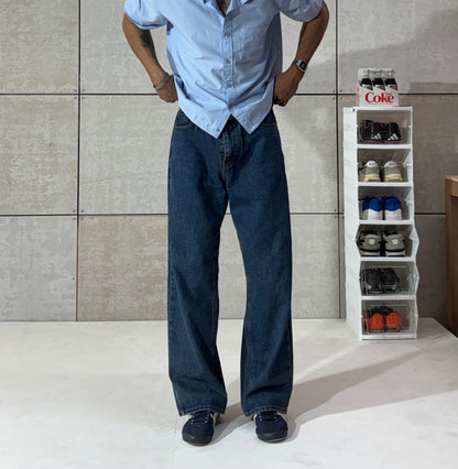 Men's Vintage Blue Wide Leg Denim Jeans