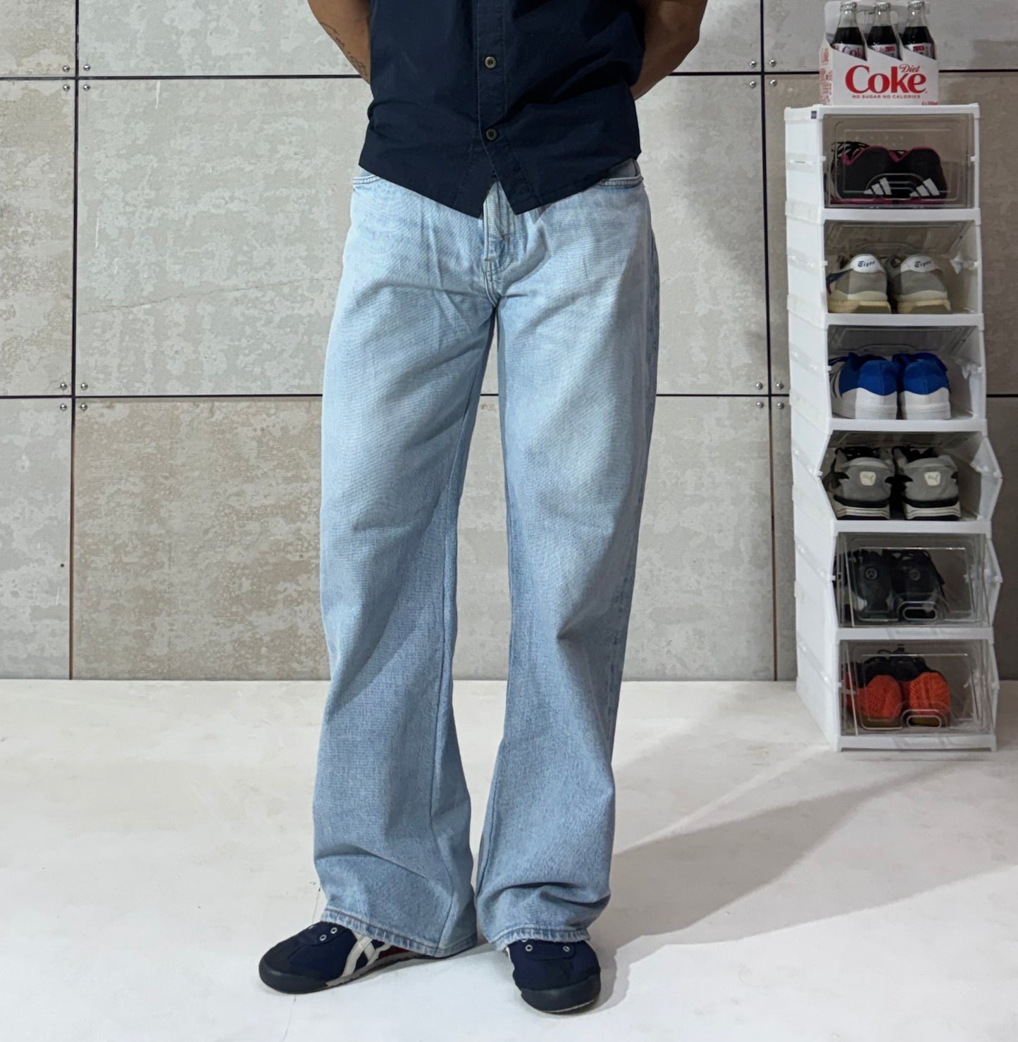 Men's Ice Blue Relaxed Fit Denim