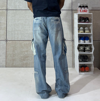 Men's Cargo Distressed Denim