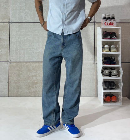 Men's Vintage Blue Barrel Fit Denim