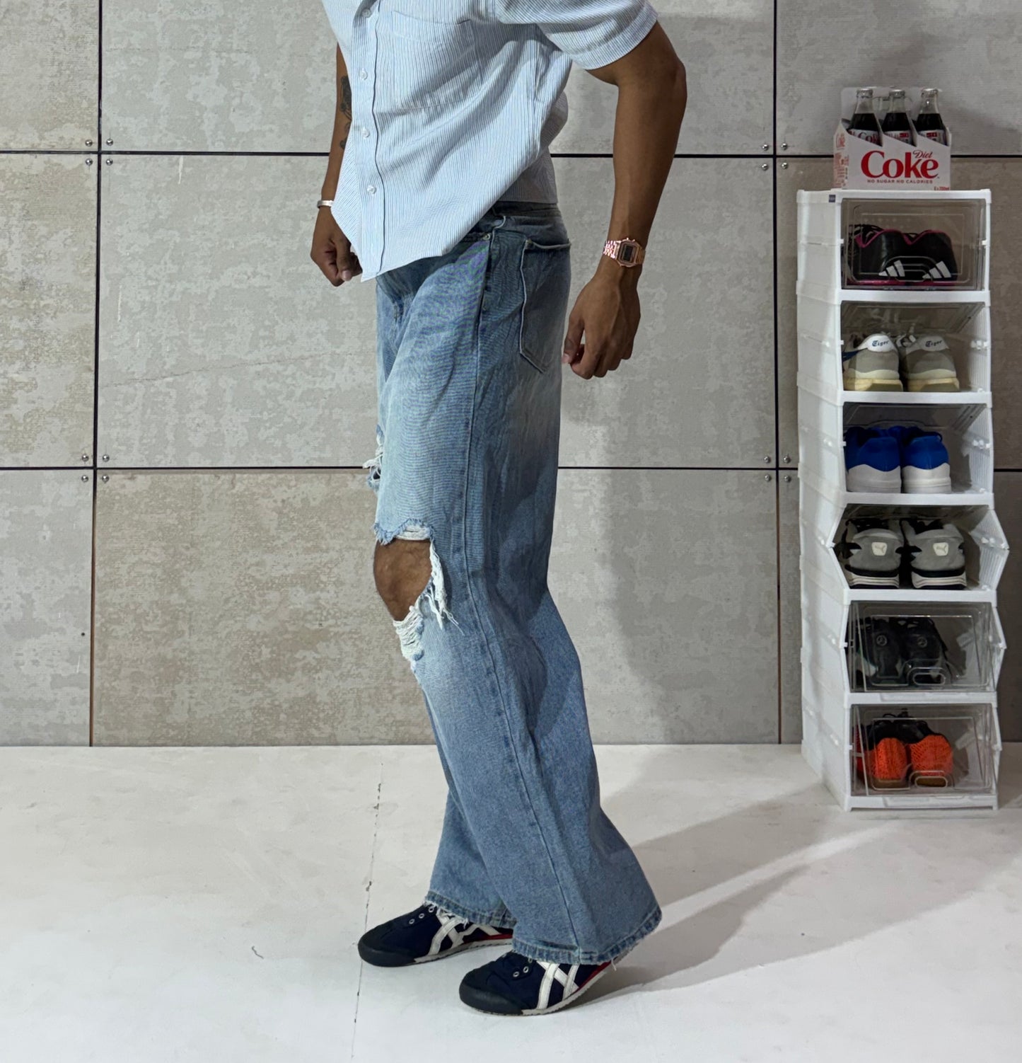 Men's Anarchy Ripped Baggy Denim