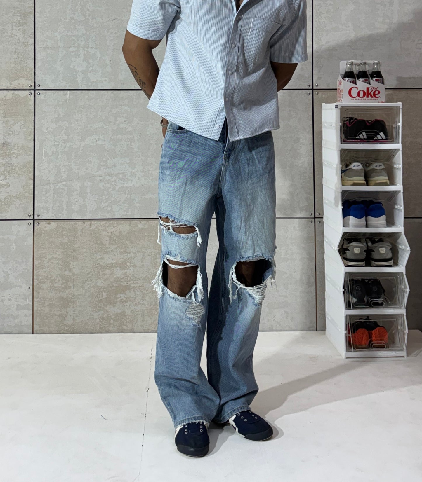 Men's Anarchy Ripped Baggy Denim