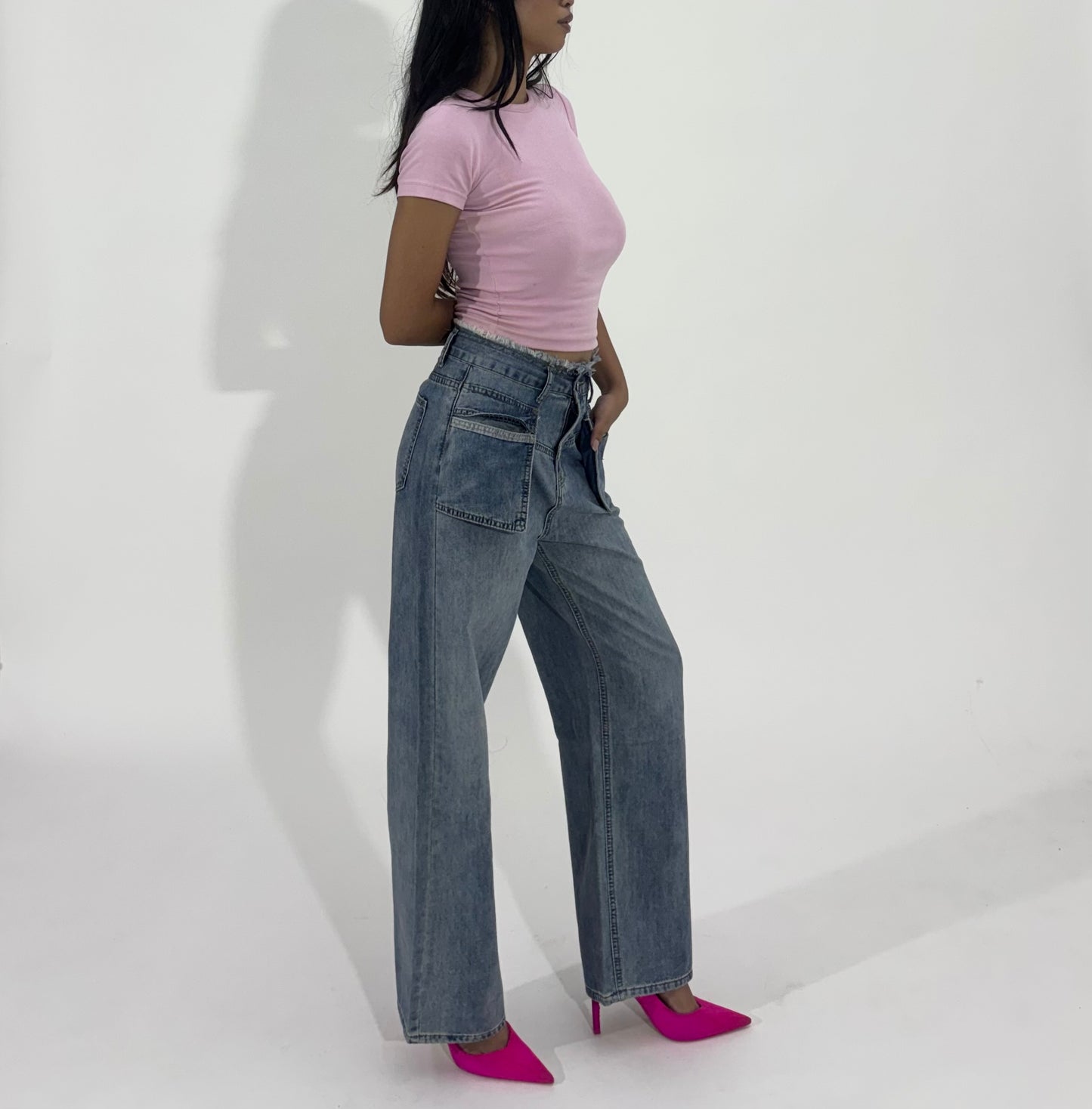 Paperbag Wide-Leg Women's Jeans